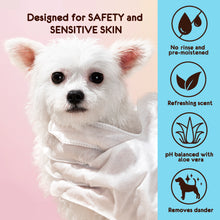 Load image into Gallery viewer, PETKKA Waterless 1-min No Rinse Grooming Cleaning Bathing Gloves for Dog - Tearless. Removes Dandruff. Dry Clean without Shampoo and Wipes (6 individual packs)
