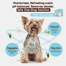Load image into Gallery viewer, PETKKA Waterless 1-min No Rinse Grooming Cleaning Bathing Gloves for Dog - Tearless. Removes Dandruff. Dry Clean without Shampoo and Wipes (6 individual packs)